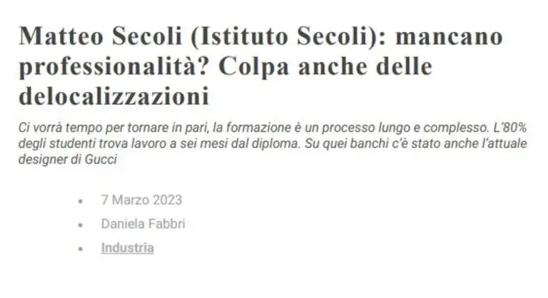 Intervista a Matteo Secoli