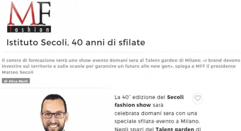 ISTITUTO SECOLI, 40 ANNI DI SFILATE